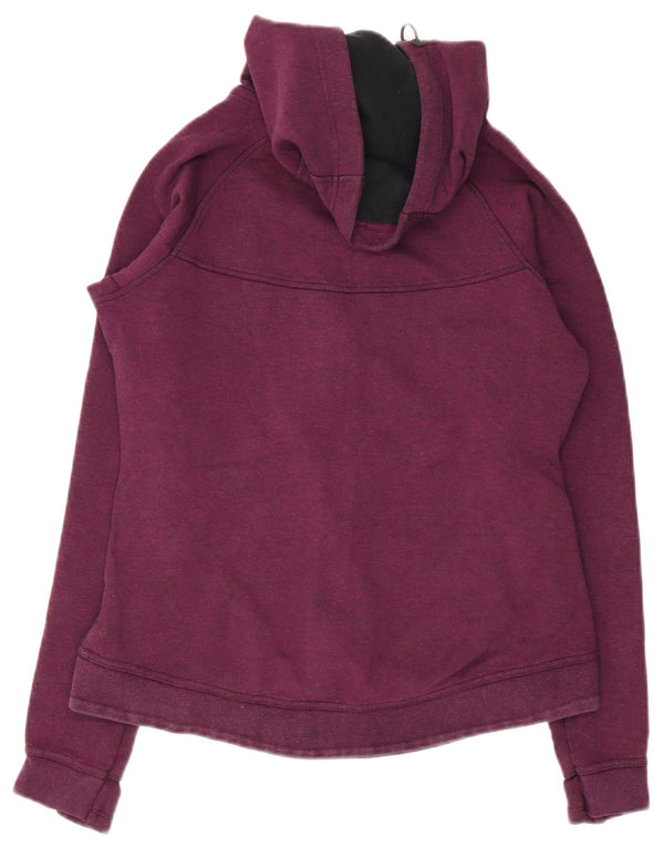 Suéter Nike feminino com capuz e zíper UK 14 médio algodão roxo