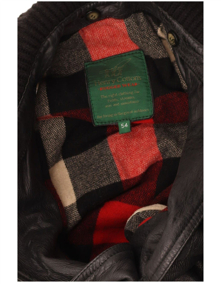 Casaco de couro masculino HENRY COTTONS IT 54 2XL preto