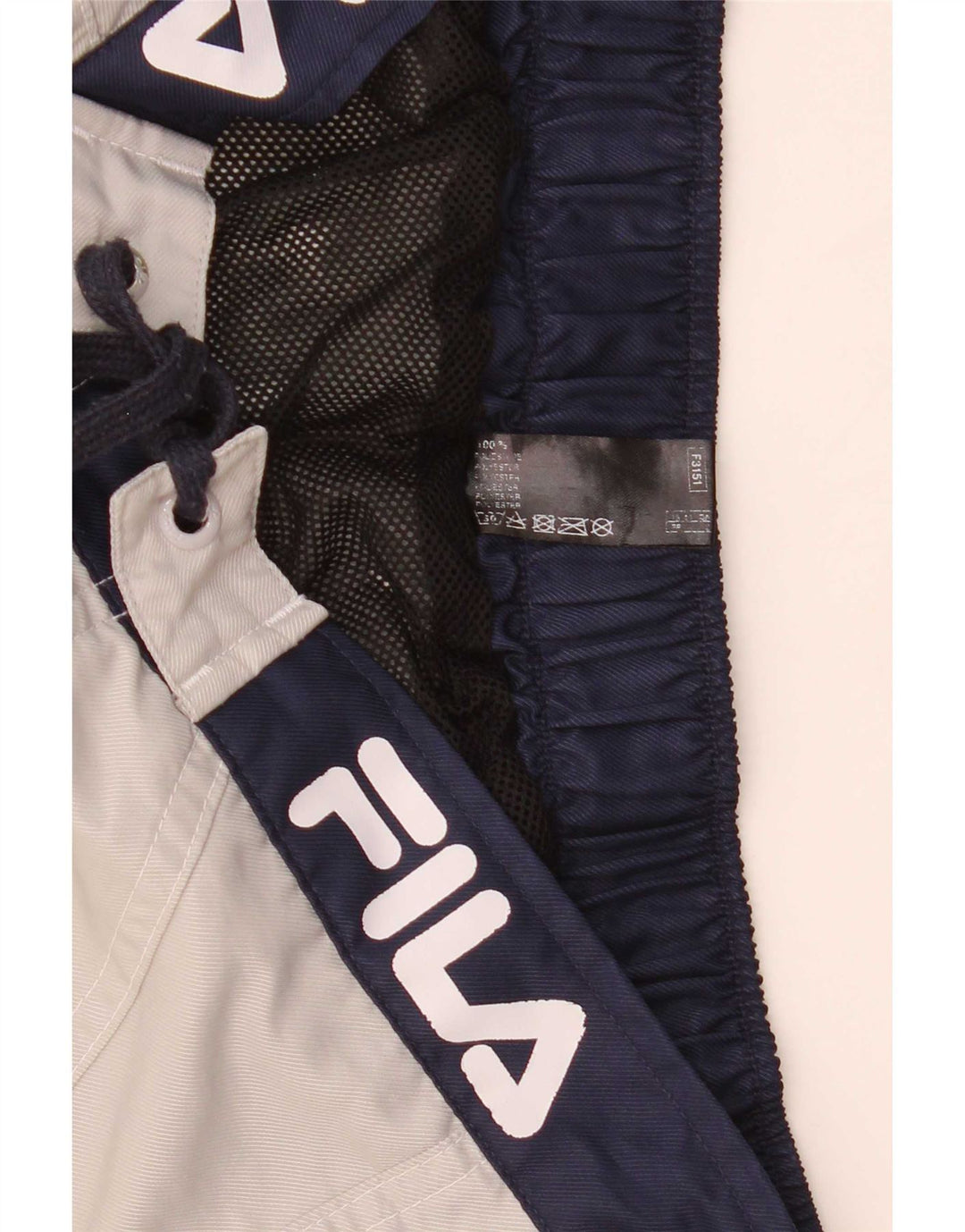 Fila Mens Graphic Natação Shorts Médio Cinza Colourblock Poliéster