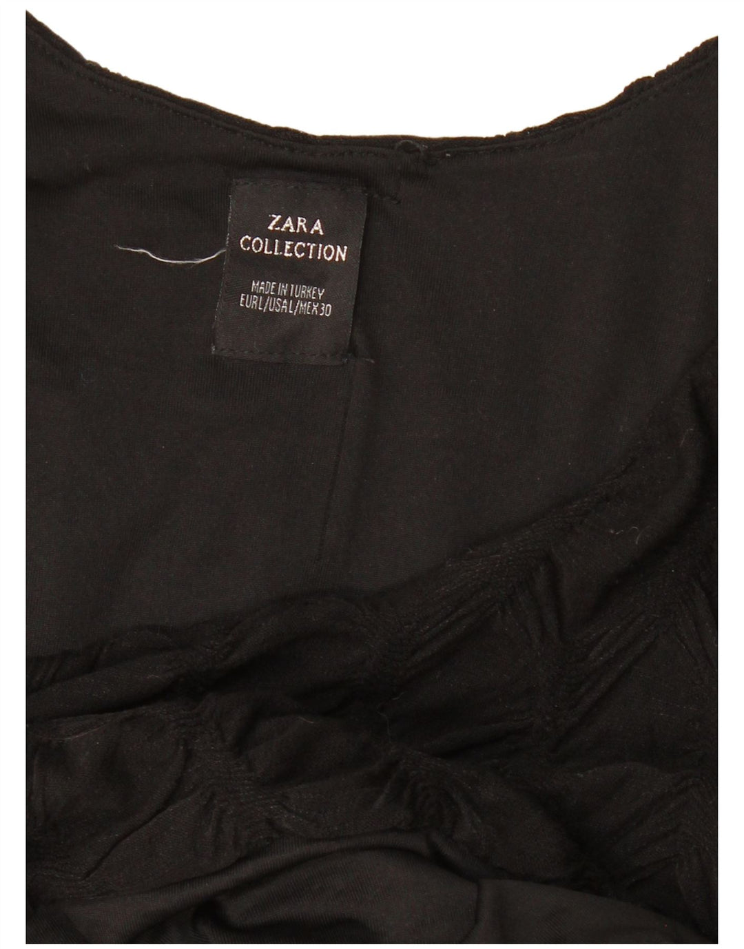 Vestido feminino ZARA com bainha de manga comprida Reino Unido 14 grande preto