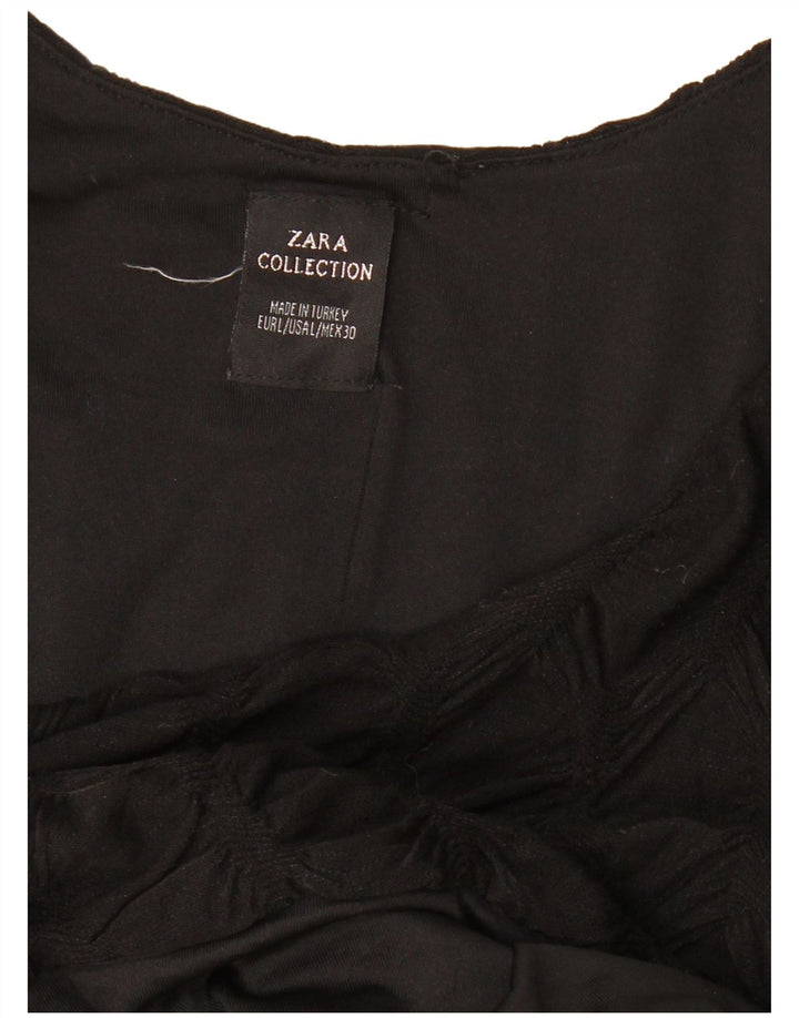 Vestido feminino ZARA com bainha de manga comprida Reino Unido 14 grande preto