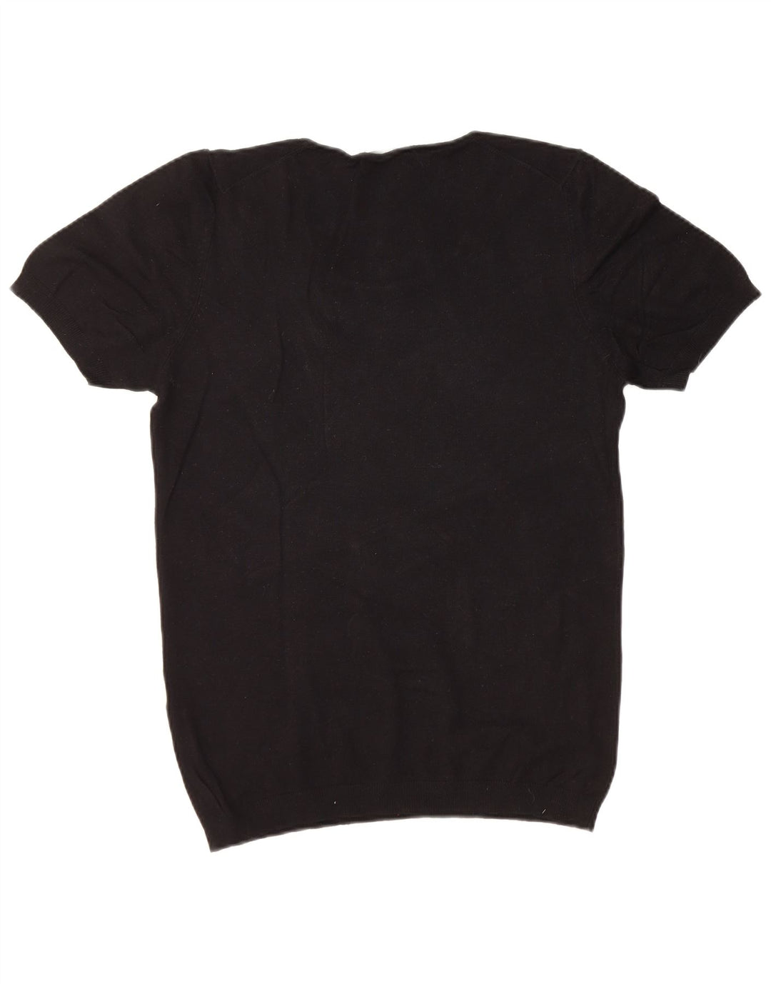 ZARA Suéter masculino de manga curta com gola canoa médio preto