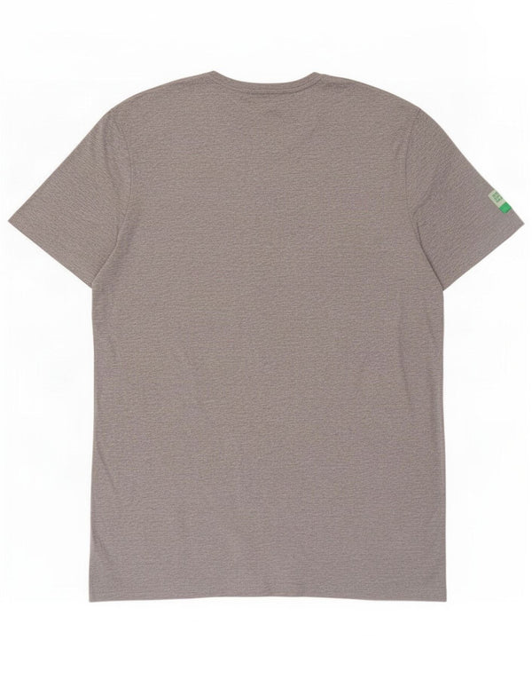 Camiseta masculina Benetton Peanuts Graphic Top de algodão manchado cinza médio