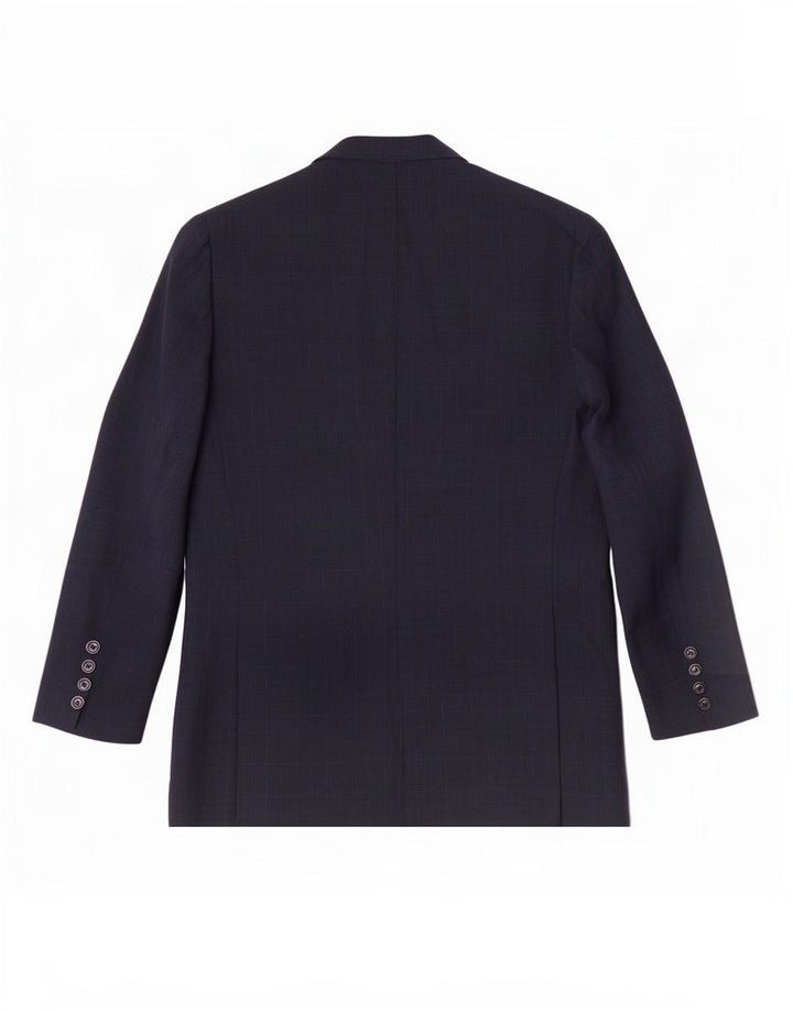 Jaqueta blazer masculina Zara com 2 botões UE 52 grande poliéster xadrez azul marinho