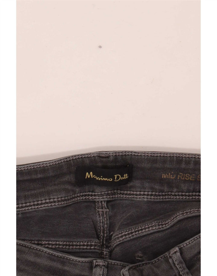 Jeans skinny de cintura média feminino Massimo Dutti W24 L30 cinza