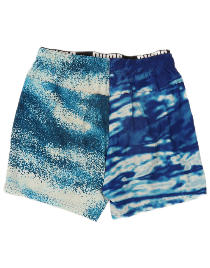 Shorts de natação masculino Puma médio azul tie-dye poliéster