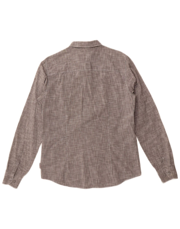 Camisa masculina Calvin Klein Jeans Slim Fit cinza médio algodão manchado