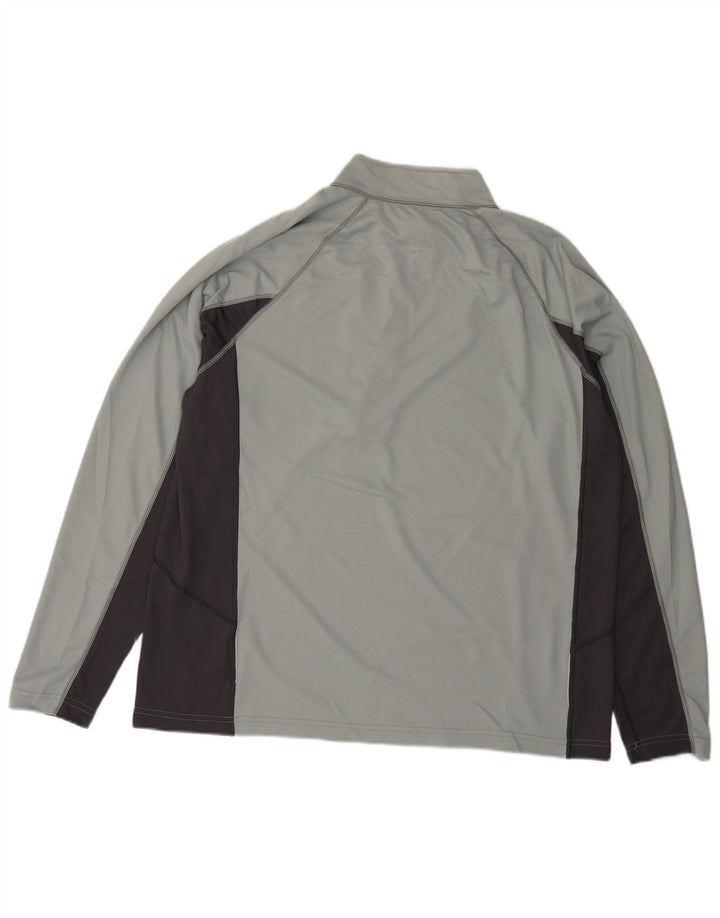 L.L.Bean Pulôver masculino com zíper e gola em poliéster XL cinza Colourblock