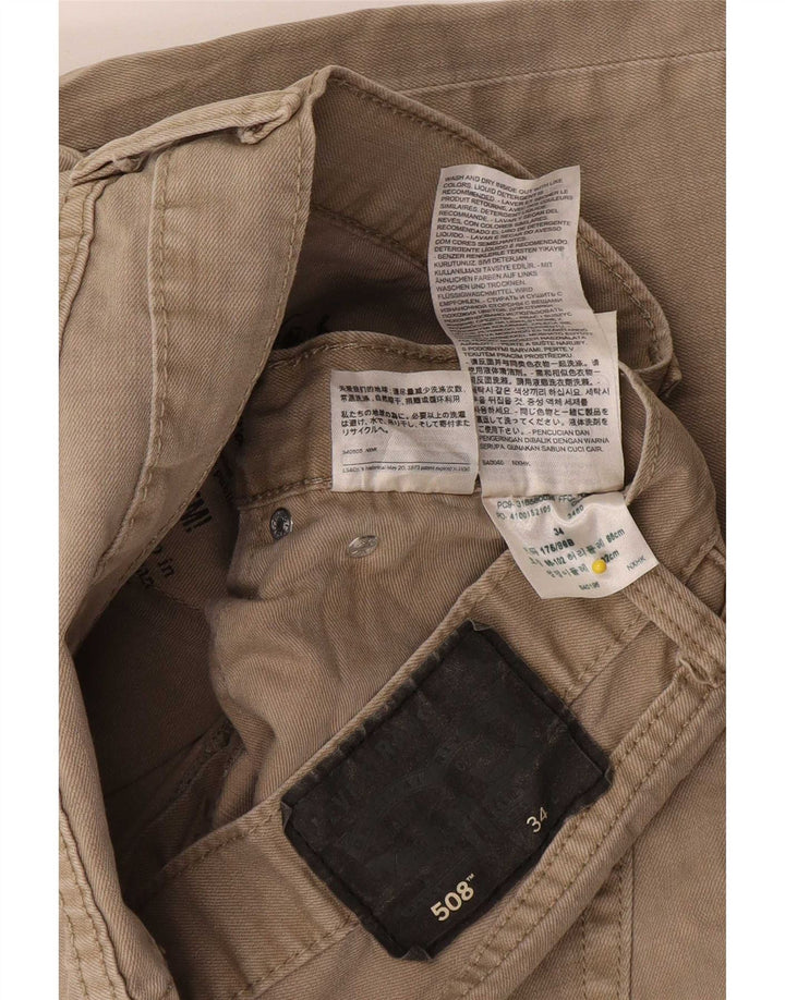 Shorts jeans masculino 508 Levi's W34 grande algodão bege