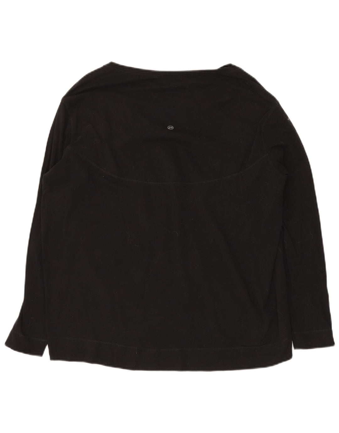 Eddie Bauer Top feminino oversized manga comprida Reino Unido 10 pequeno algodão preto