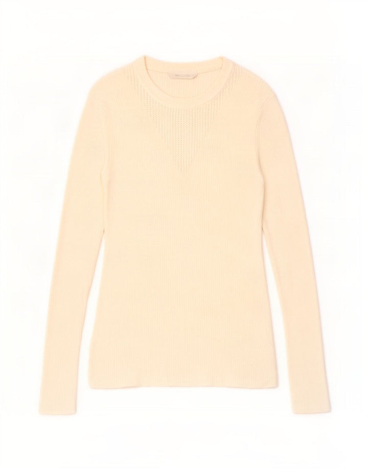 Hugo Boss Top feminino de manga comprida UK 12 Médio Off White