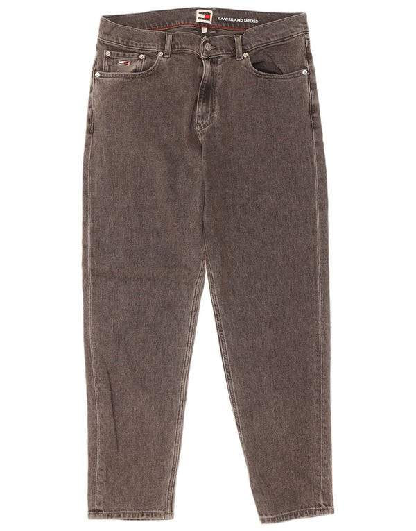 Tommy Hilfiger Mens Isaac Relaxed Fit Tapered Jeans W32 L32 Algodão Cinza