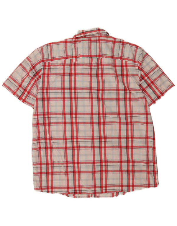 Camisa masculina Wrangler de manga curta com ajuste regular XL vermelho xadrez algodão