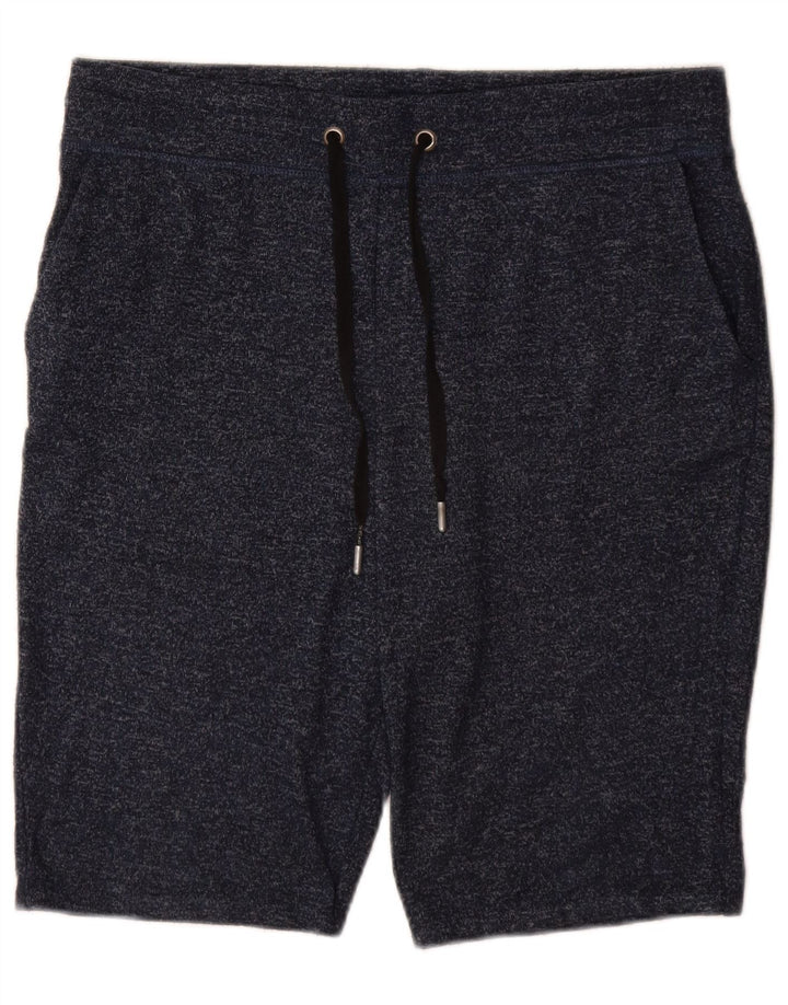 Shorts esportivos femininos Marks & Spencer Reino Unido 14 grande poliéster manchado azul marinho