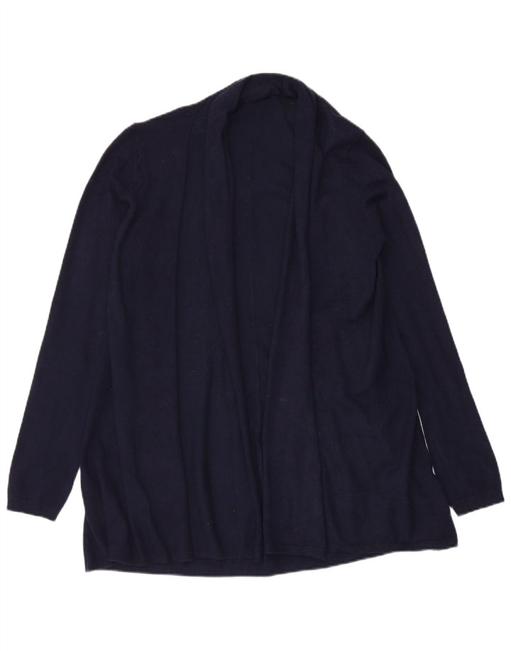Zara Suéter Cardigan Aberto Feminino Reino Unido 12 Médio Azul Marinho