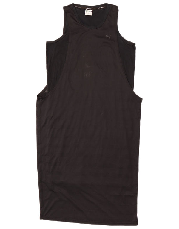 Vestido camiseta feminina sem mangas Puma UK 10 pequeno poliéster preto