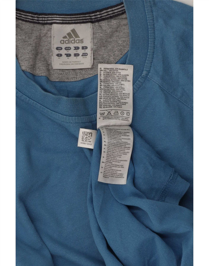 Adidas Mens Camiseta Top Médio Algodão Azul