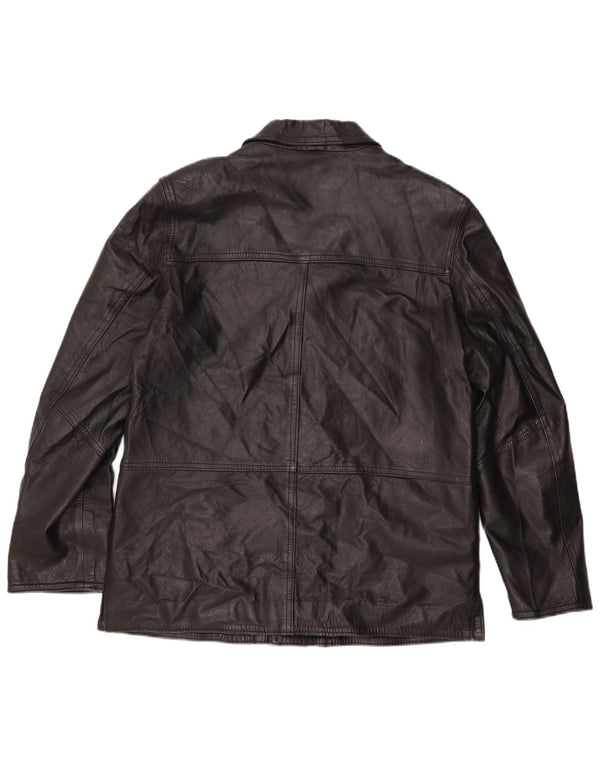 Jaqueta de couro masculina VINTAGE UK 42 XL couro preto
