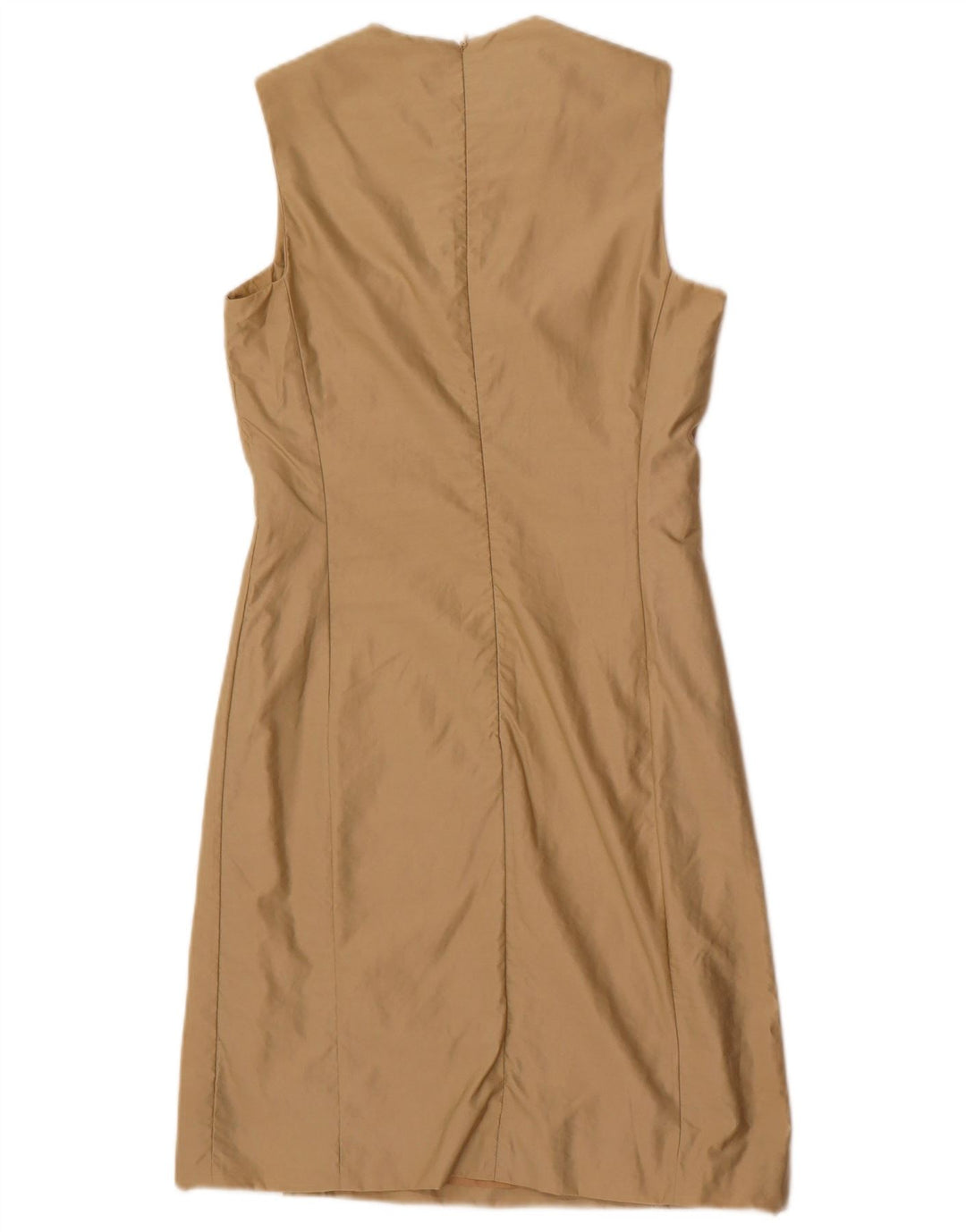 Vestido bainha feminino Trussardi sem mangas IT 40 pequeno bege poliamida