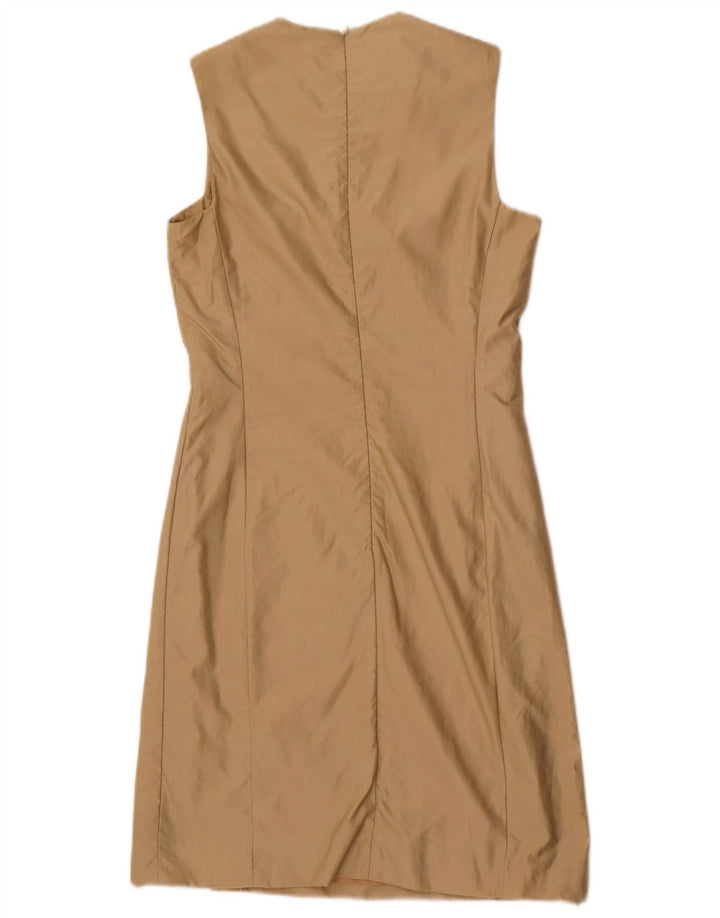 Vestido bainha feminino Trussardi sem mangas IT 40 pequeno bege poliamida