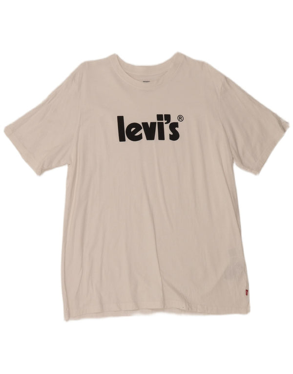 Camiseta masculina Levi's Relaxed Fit Graphic Top Grande Algodão Branco