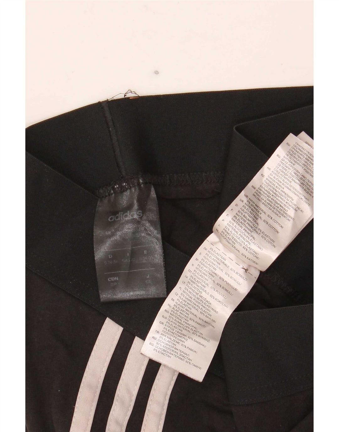 Leggings Adidas Femininas UK 8 Pequenas Algodão Preto