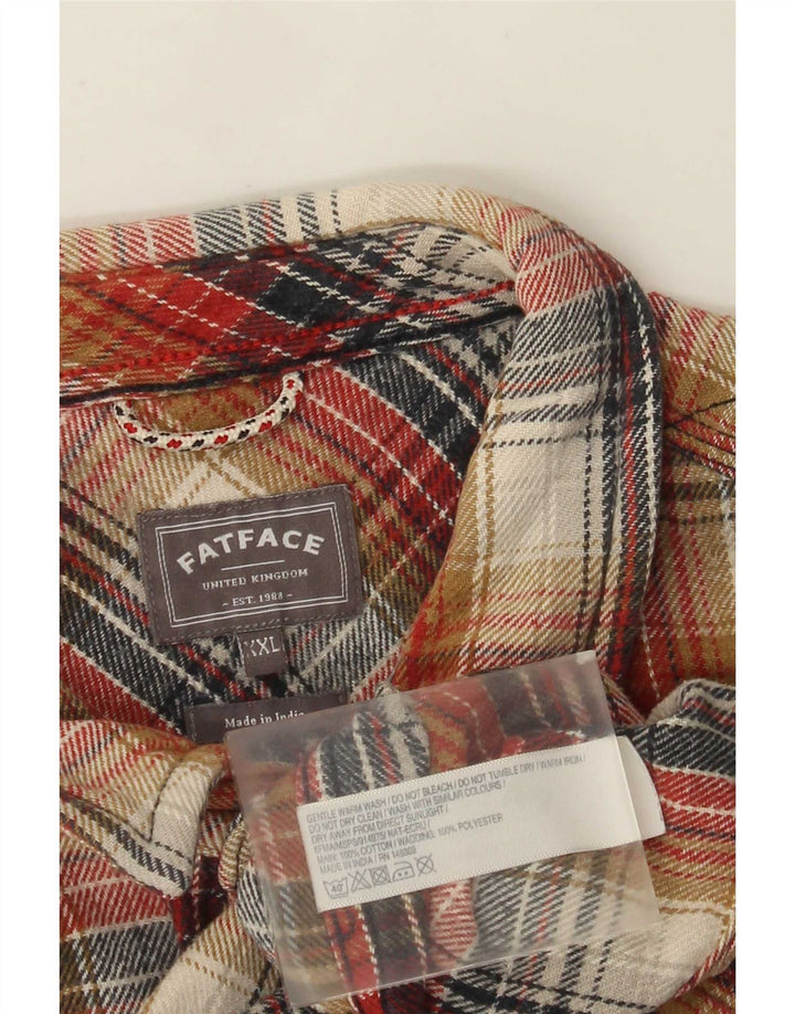 Camisa de flanela masculina Fat Face 2XL algodão xadrez multicolorido