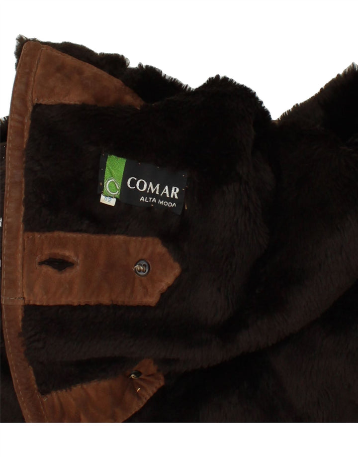 Casaco de shearling feminino VINTAGE IT 52 2XL marrom
