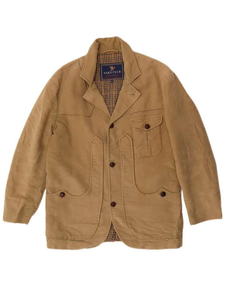 Saks Club Mens Jaqueta Blazer de 3 Botões IT 48 Médio Bege