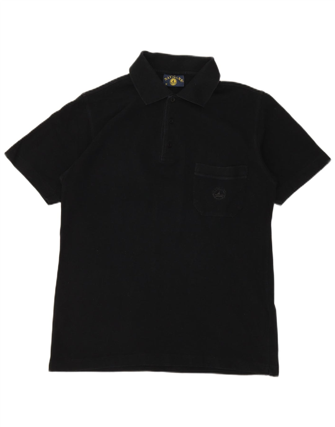 Camisa polo masculina NAVIGARE de algodão preto médio