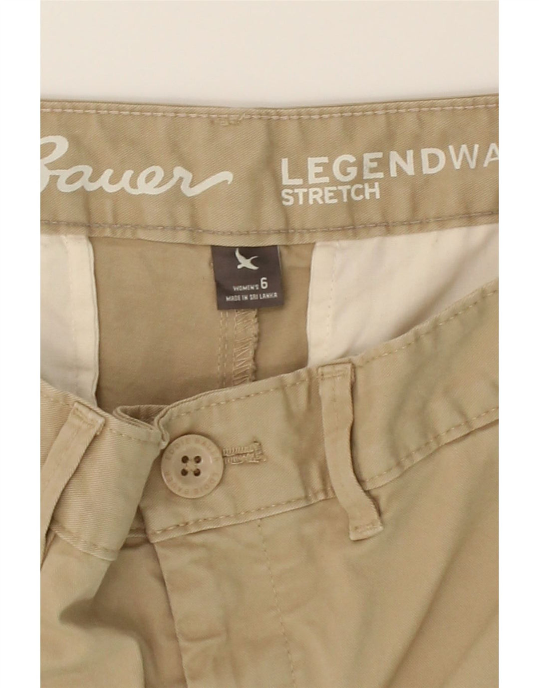 EDDIE BAUER Womens Slim Chino Trousers US 6 Medium W28 L32 Beige Cotton Vintage Eddie Bauer and Second-Hand Eddie Bauer from Messina Hembry 