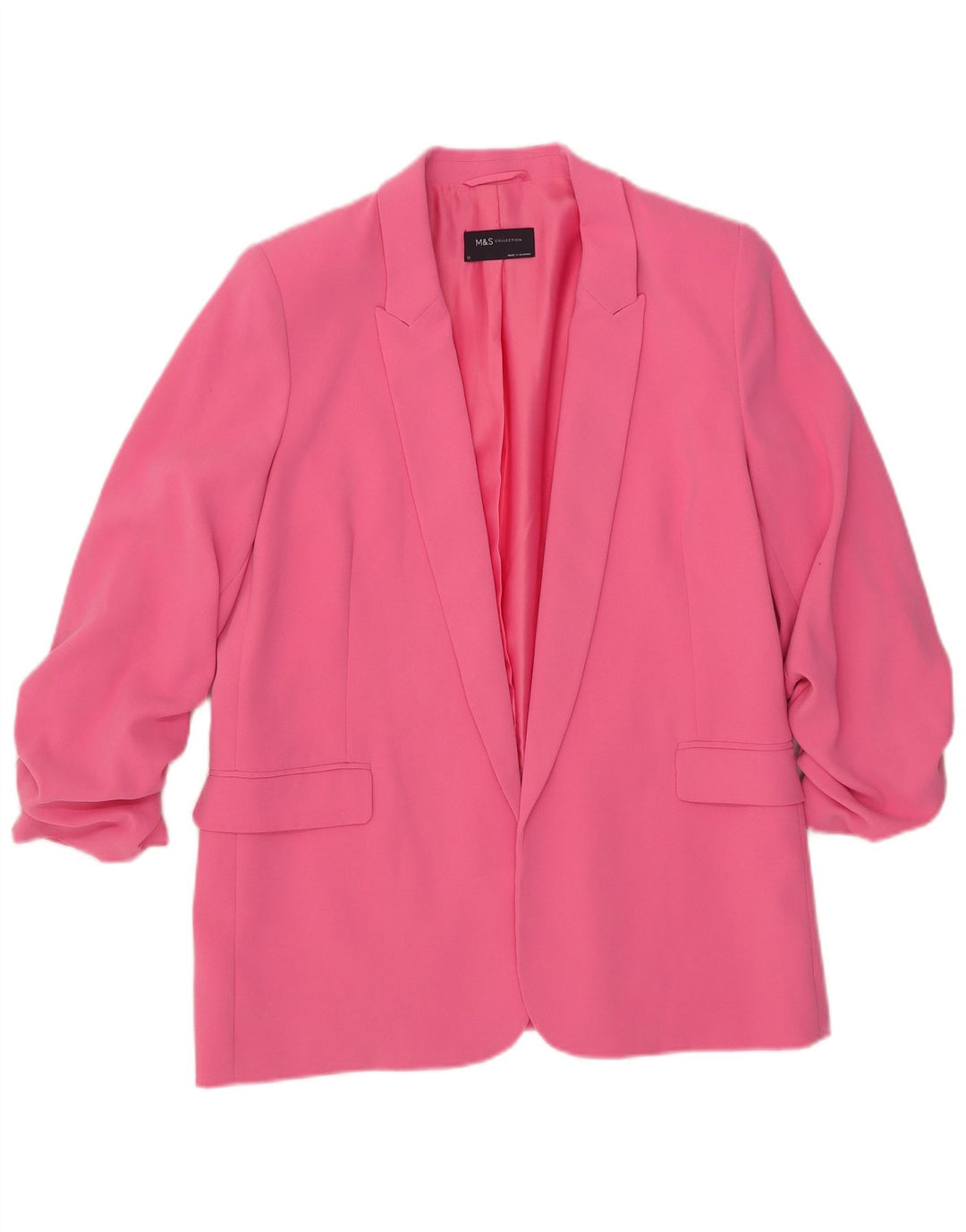 Jaqueta Blazer Feminina Marks & Spencer Manga 3/4 Aberta Reino Unido 12 Médio Rosa