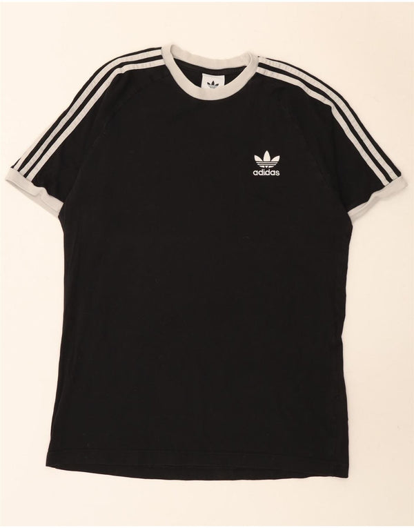 Adidas Mens Camiseta Top Médio Algodão Preto