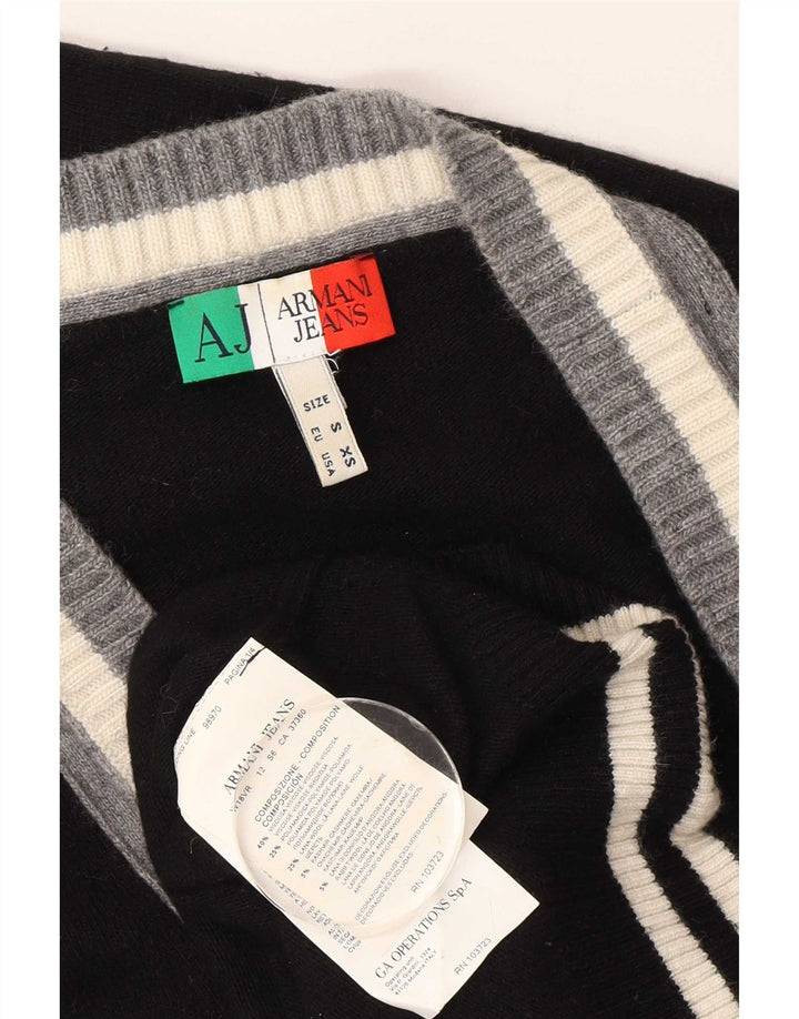Suéter cardigã masculino Armani Jeans pequeno preto viscose