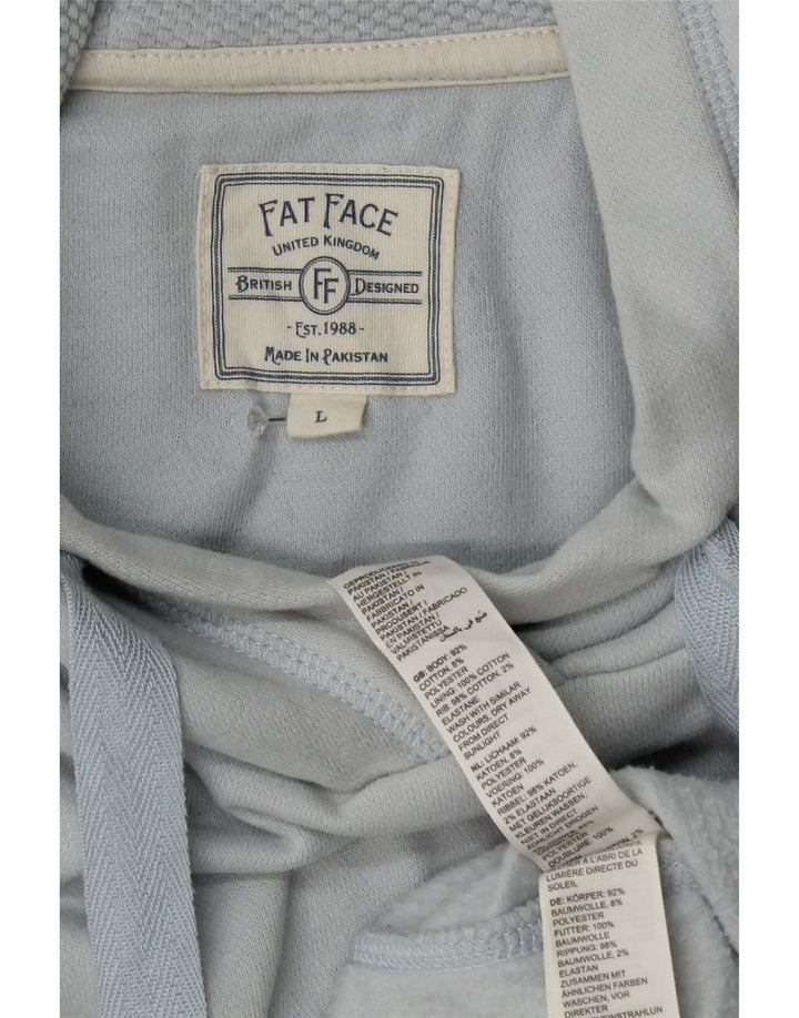 Suéter com capuz masculino Fat Face grande algodão azul