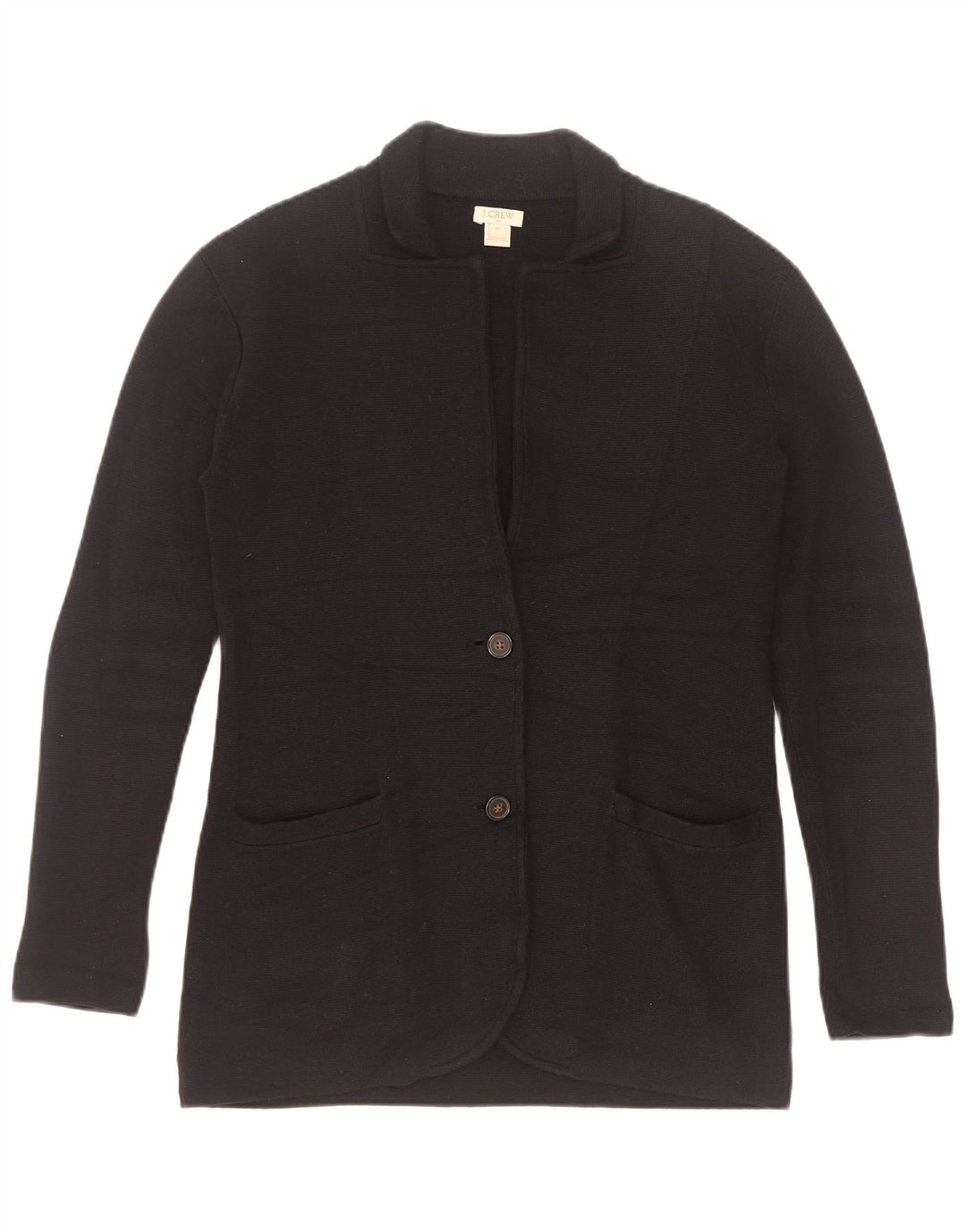 J. Crew Jaqueta blazer feminina de malha com 2 botões UK 6 XS algodão preto