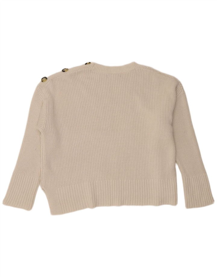 Suéter feminino Marks & Spencer com gola redonda grande, Reino Unido 20 2XL bege
