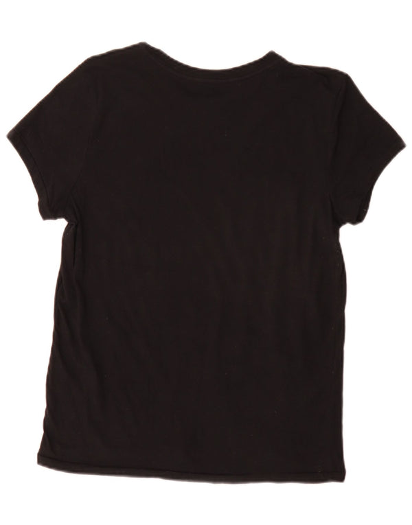 Polo Ralph Lauren Camiseta Feminina Top UK 12 Médio Algodão Preto