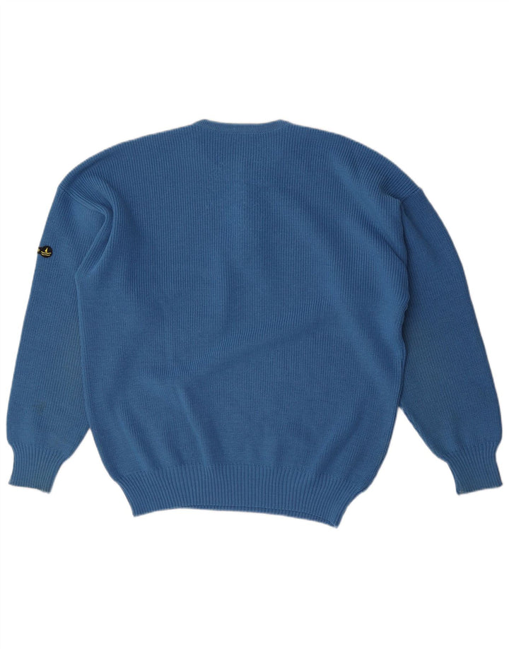Suéter masculino Navigare com zíper e gola grande azul