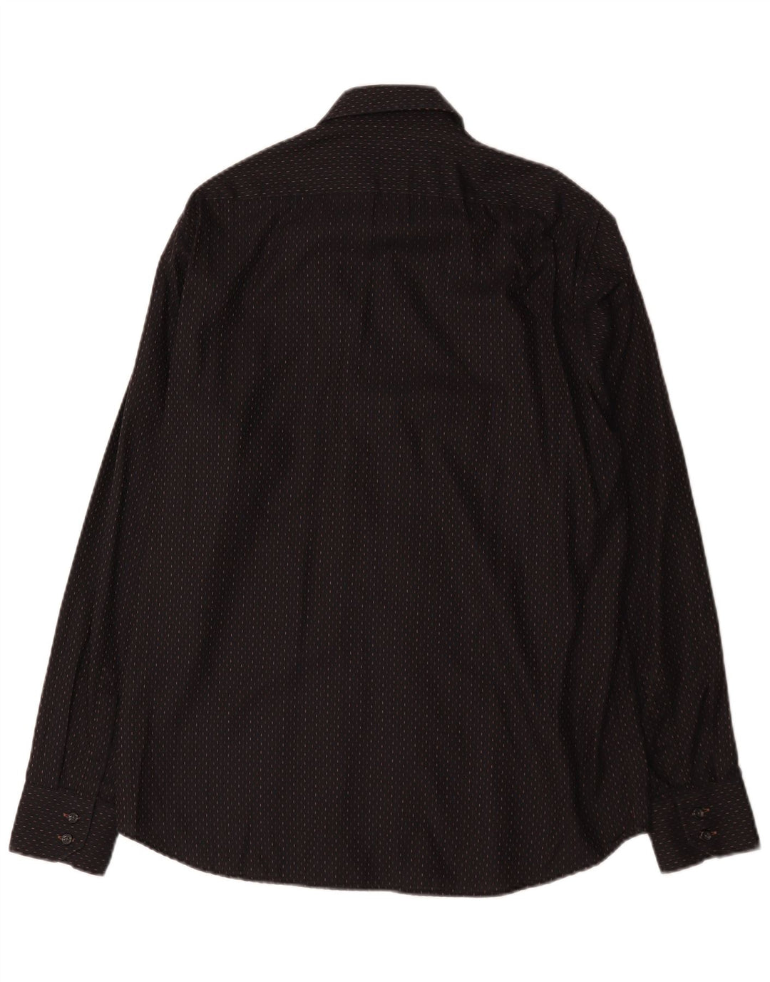 Camisa masculina Hugo Boss tamanho 41 15 algodão manchado preto médio