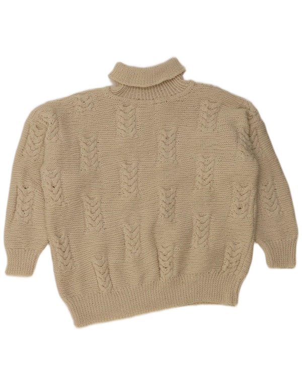 Suéter feminino vintage com gola redonda e gola redonda UK 20 2XL off white