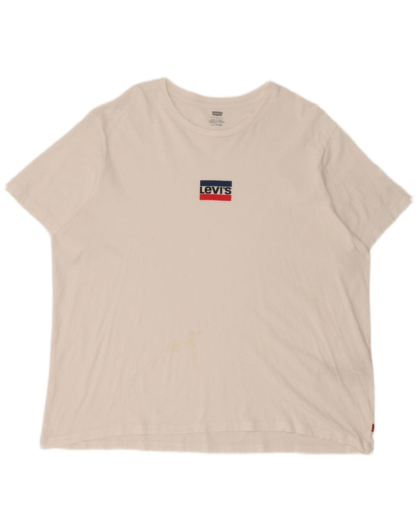 Camiseta feminina Levi's UK 20 2XL algodão branco