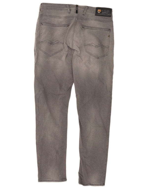 Replay Mens Slim Jeans W31 L28 Cinza Algodão