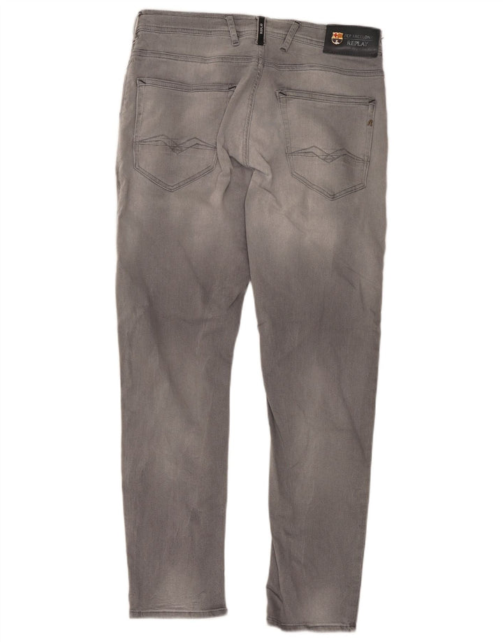 Replay Mens Slim Jeans W31 L28 Cinza Algodão