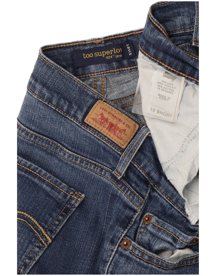Calça jeans feminina Levi's 524 Too Superlow Bootcut tamanho 13 grande W34 L28 azul