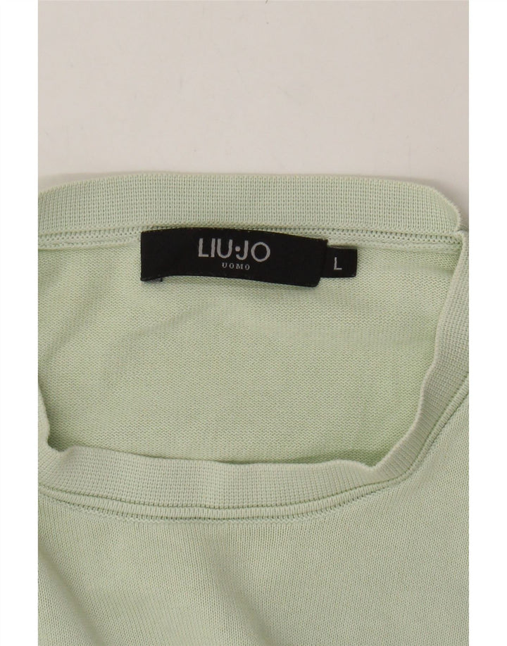LIU JO Mens Uomo Crew Neck Jumper Sweater Large Green Cotton Vintage Liu Jo and Second-Hand Liu Jo from Messina Hembry 