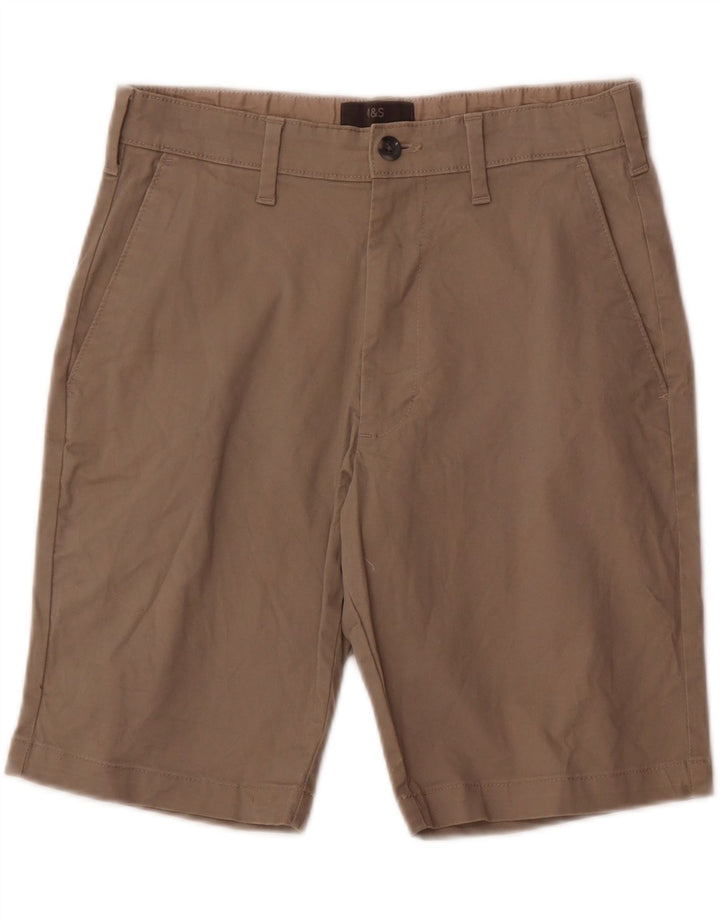 Shorts chino masculino Marks & Spencer W30 algodão cinza médio