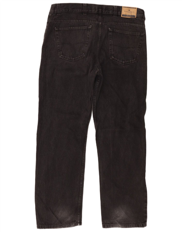 Calça jeans reta masculina Marks & Spencer Blue Harbor W38 L31 algodão preto