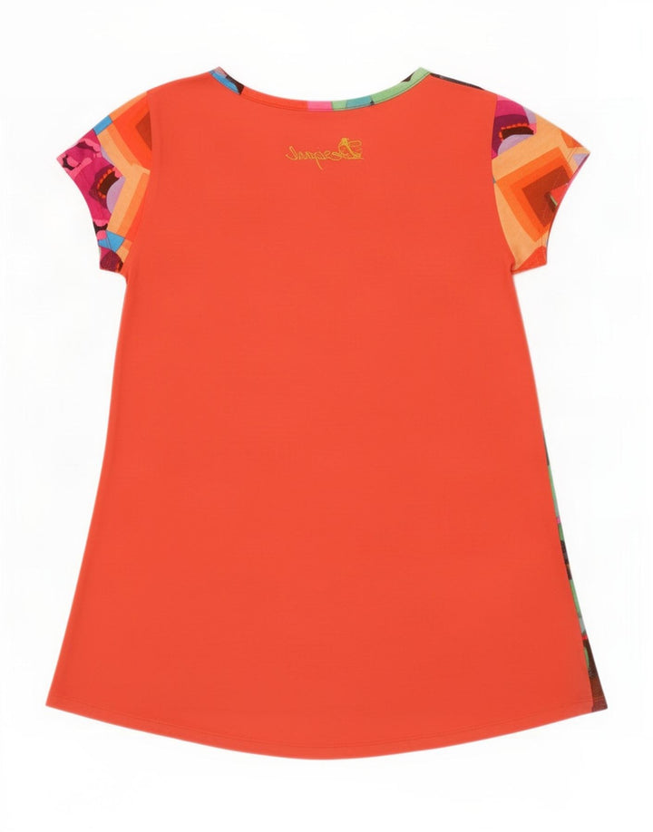 Desigual Camiseta Feminina Gráfica Top UK 14 Médio Multicolorido Geométrico