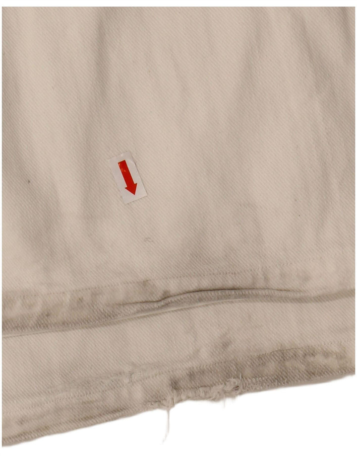 GAS Mens Loose Jeans Médio W32 L29 Algodão Branco